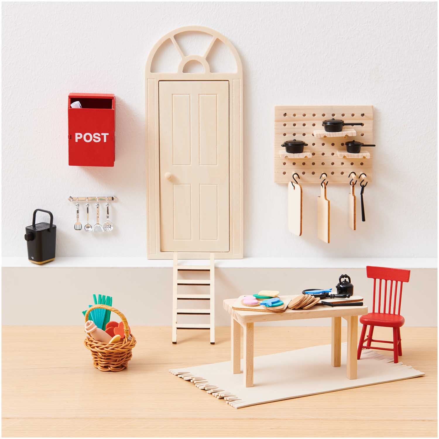 Miniatur Wichteltür mit Bogen 10x23,8cm Farbe Natur von Rico Design