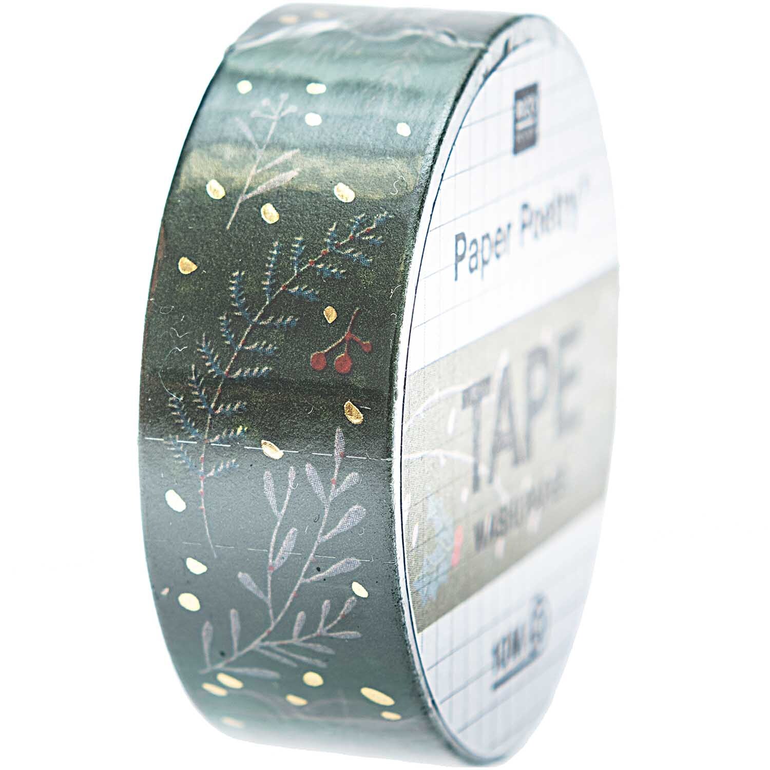 Paper Poetry Tape Nostalgic Christmas Zweige grün 1,5cm 10m von Rico Design