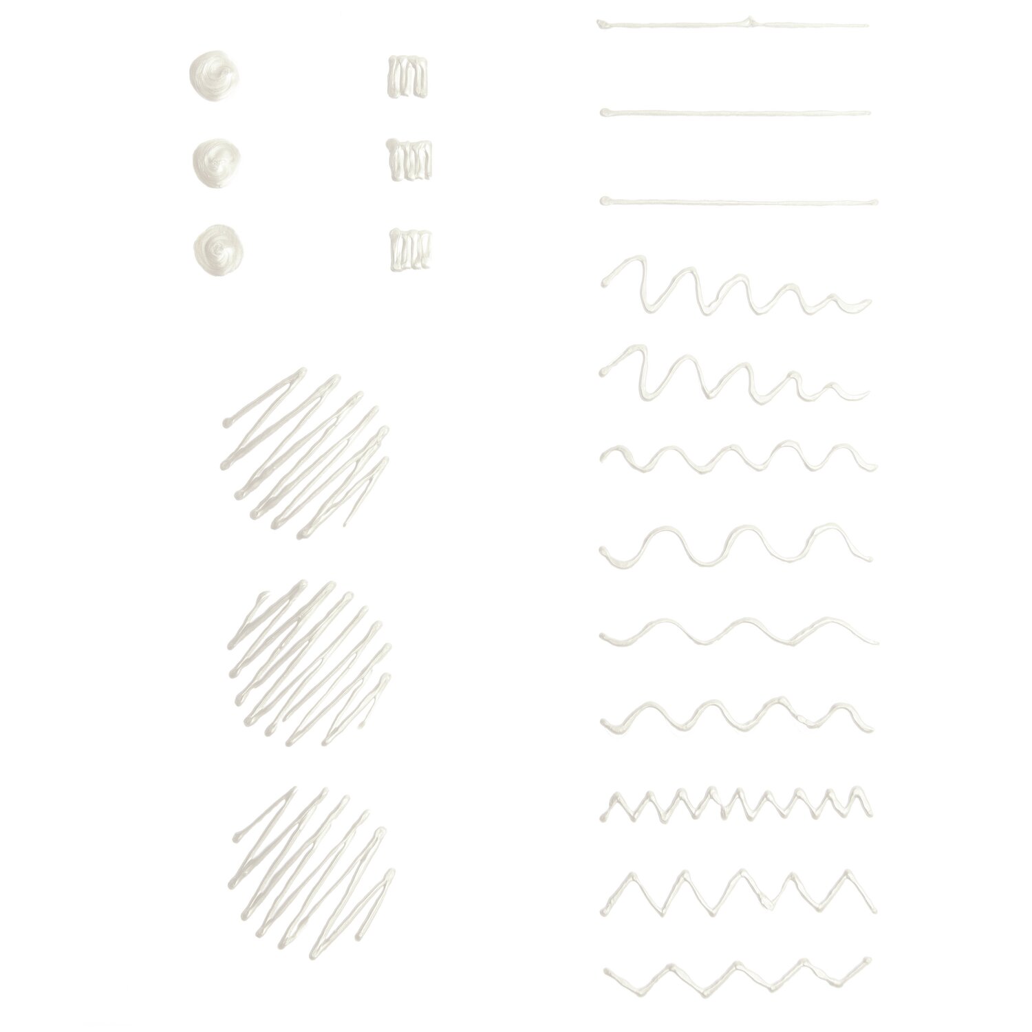 Candle Liner Kerzenmalfarbe 30ml Farbe Perlmutt von Rico Design Candle Liner Kerzenmalfarbe 30ml zeigt perlmuttfarbene Linien und Muster von Rico Design auf weißem Hintergrund. Ideal für kreative Kerzengestaltung.