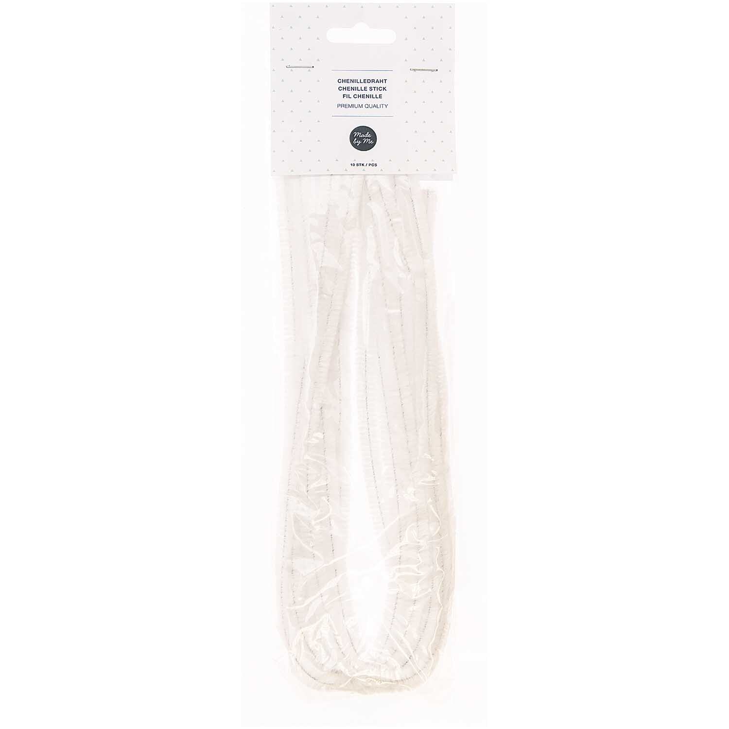 Chenilledraht 50cm 10 Stück von Rico Design in weißer Verpackung, ideal für kreative Bastelprojekte.