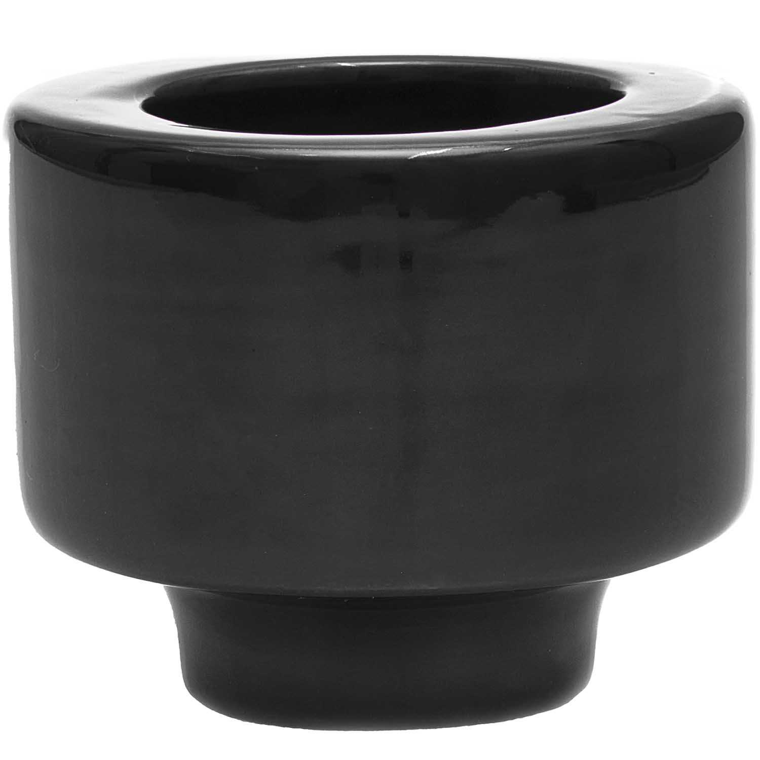 Keramikkerzenhalter multifunktional 7,5x6cm in elegantem Schwarz von Rico Design, ideal für stilvolle Dekorationen.