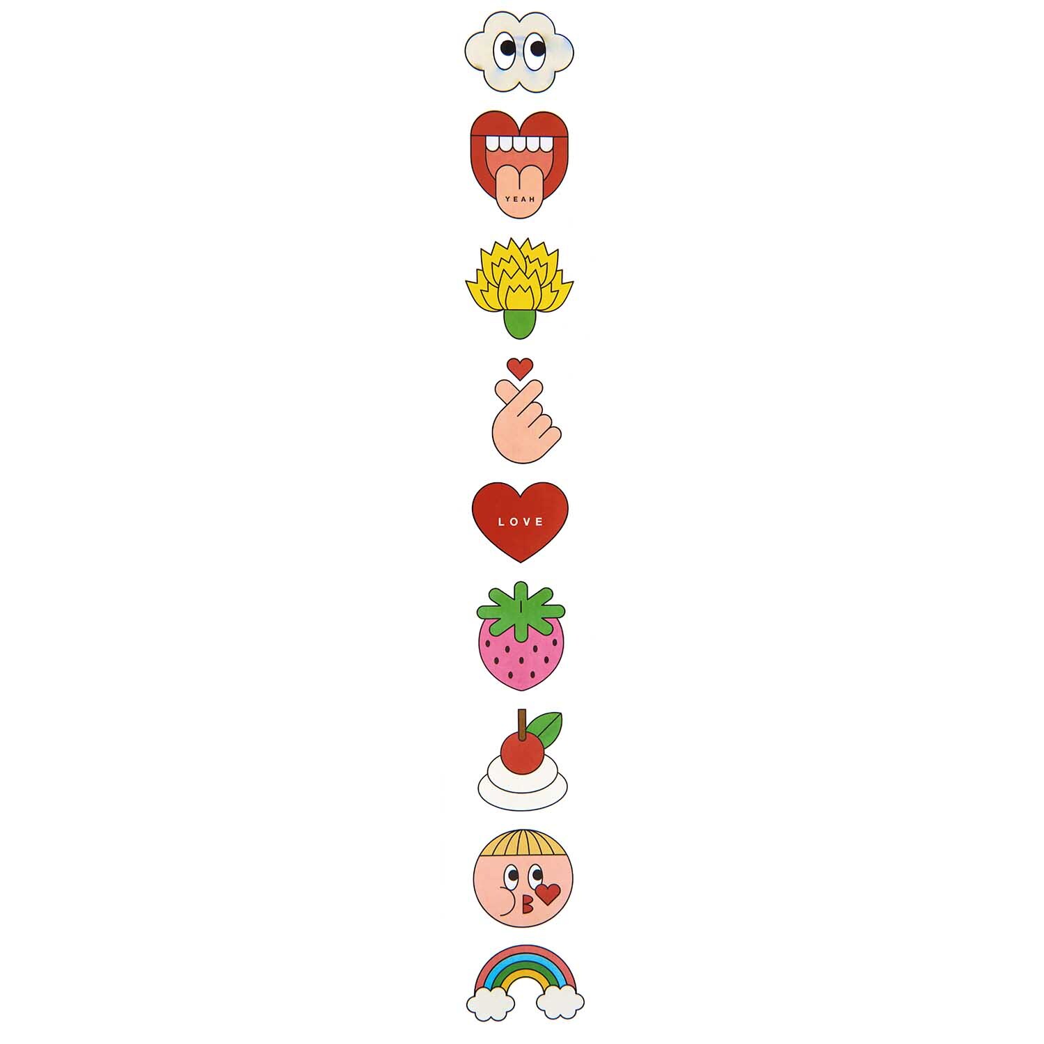 Rico Design x Redfries Sticker Eye Candy 5cm 150 Stück auf der Rolle von Rico Design Rico Design x Redfries Sticker Eye Candy: Bunte Stickerrolle mit Augen, Mund, Herz und Regenbogen. Ideal für kreative Dekorationen.