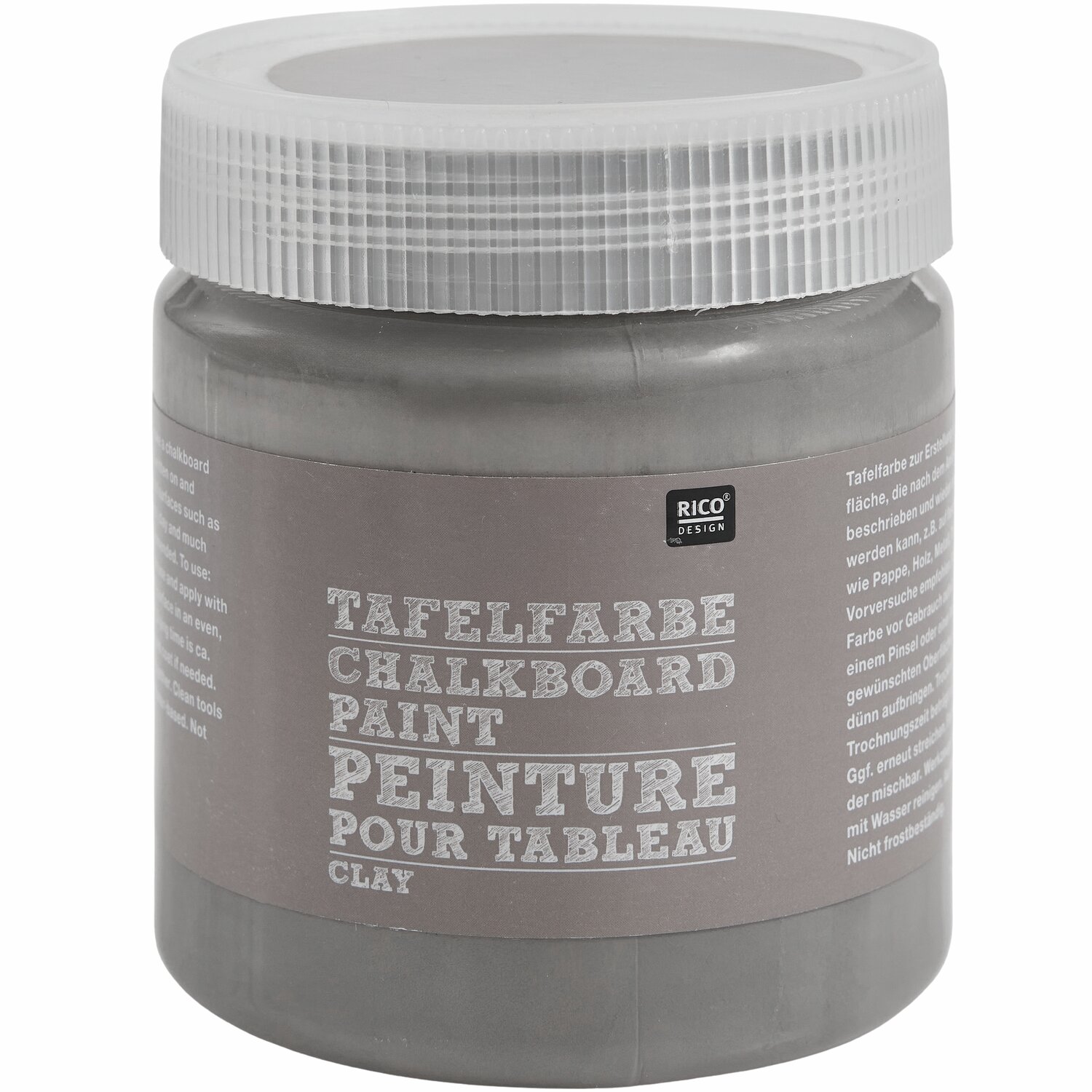 Tafelfarbe 250ml von Rico Design in Kittfarbe, ideal zum Bemalen von Oberflächen für kreative Projekte.