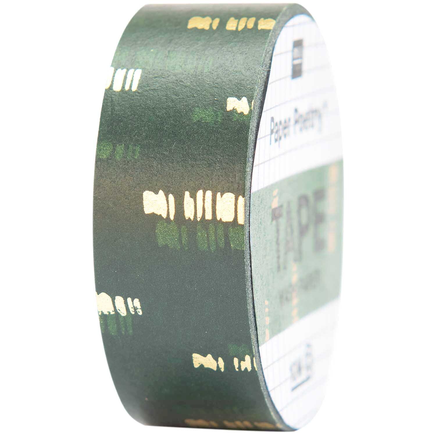 Paper Poetry Tape Struktur grün-gold 1,5cm 10m von Rico Design
