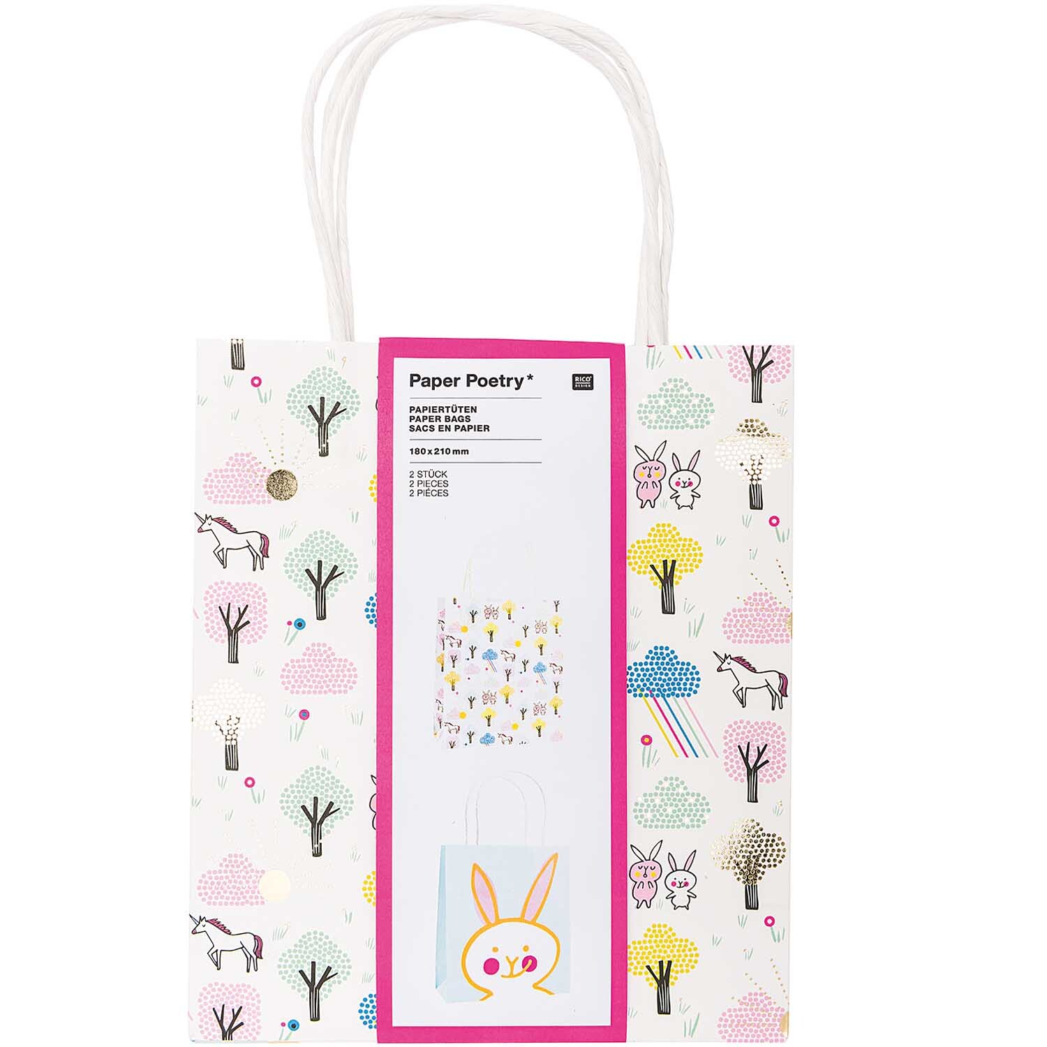 Paper Poetry paper bags Wonderland 18x21cm 2 pieces from Rico Design