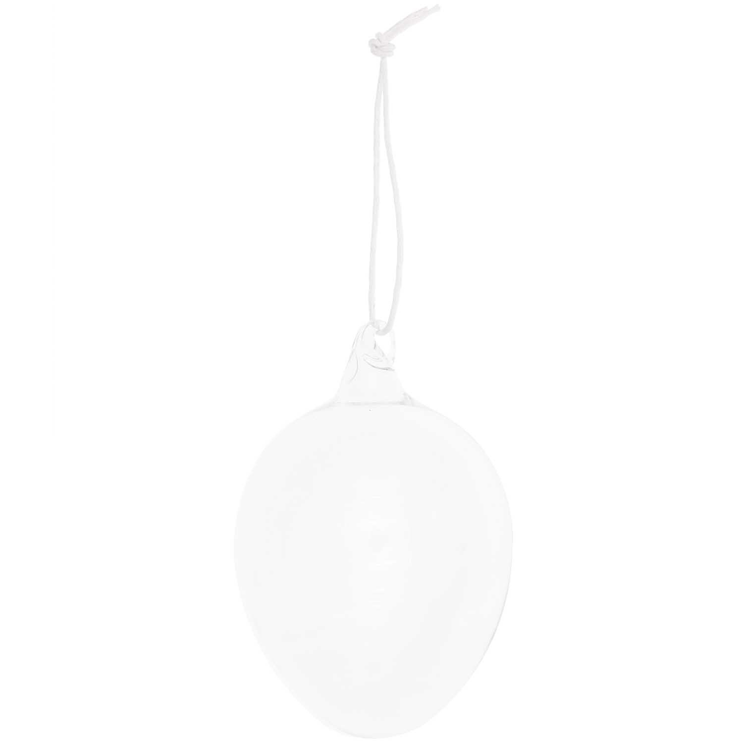 Glas Ei transparent Ø 7cm von Rico Design, hängend an einer Schnur, ideal für Dekorationen.