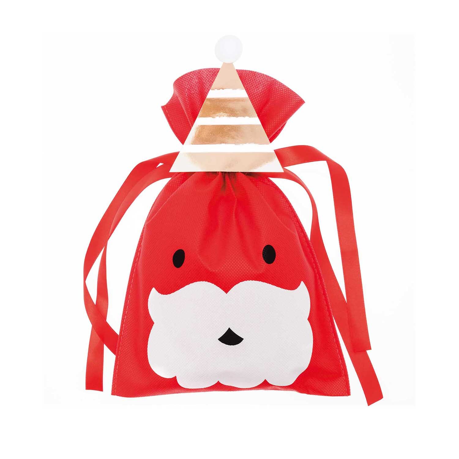 Paper Poetry Geschenktüte Nikolaus mit rotem Design und weißem Bartmotiv, ideal für Weihnachtsgeschenke.