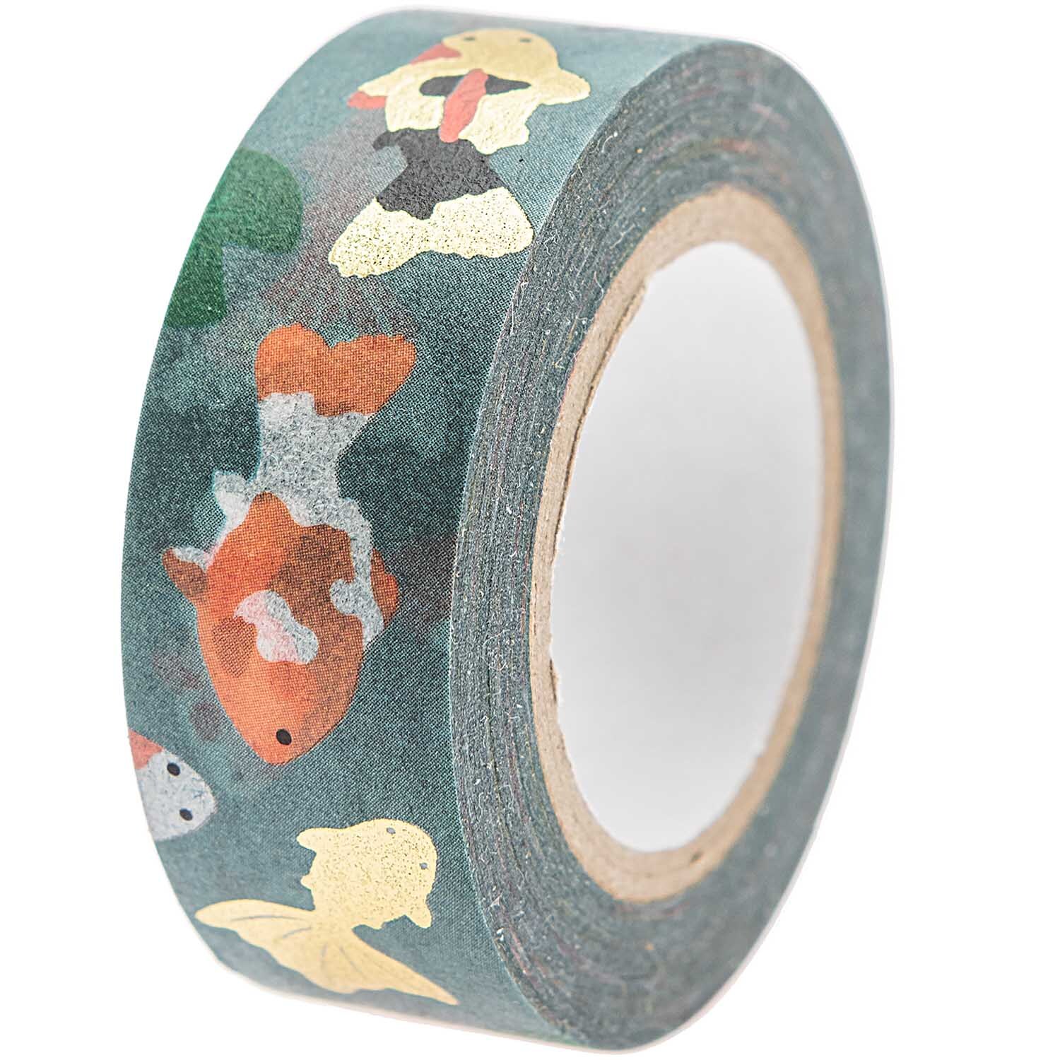 Paper Poetry Tape Jardin Japonais Kois zeigt bunte Koi-Fische auf einem dekorativen Klebeband. Ideal für kreative Projekte.