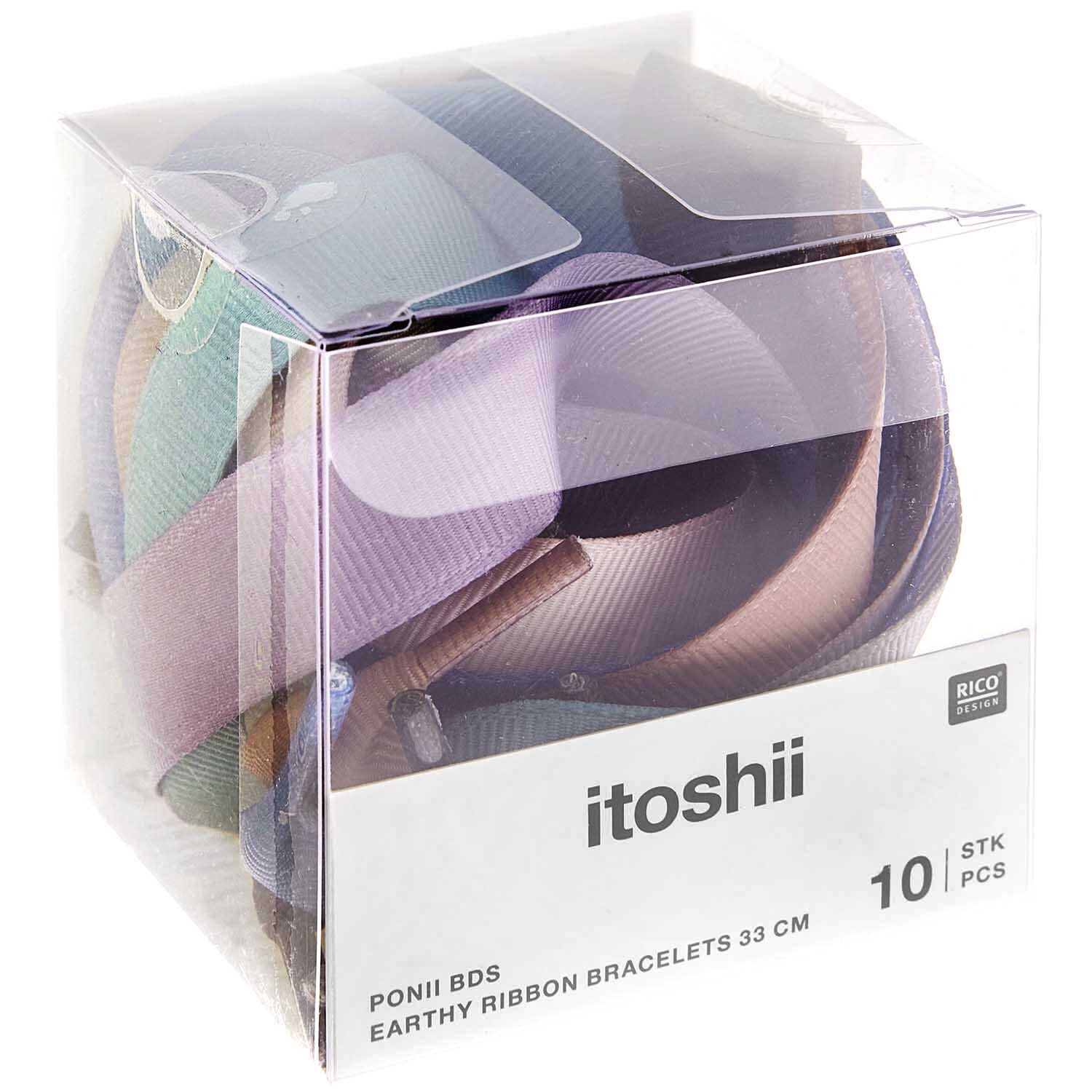 itoshii - Ponii Beads Ripsband Armbänder Erdfarben 10 Stück von Rico Design