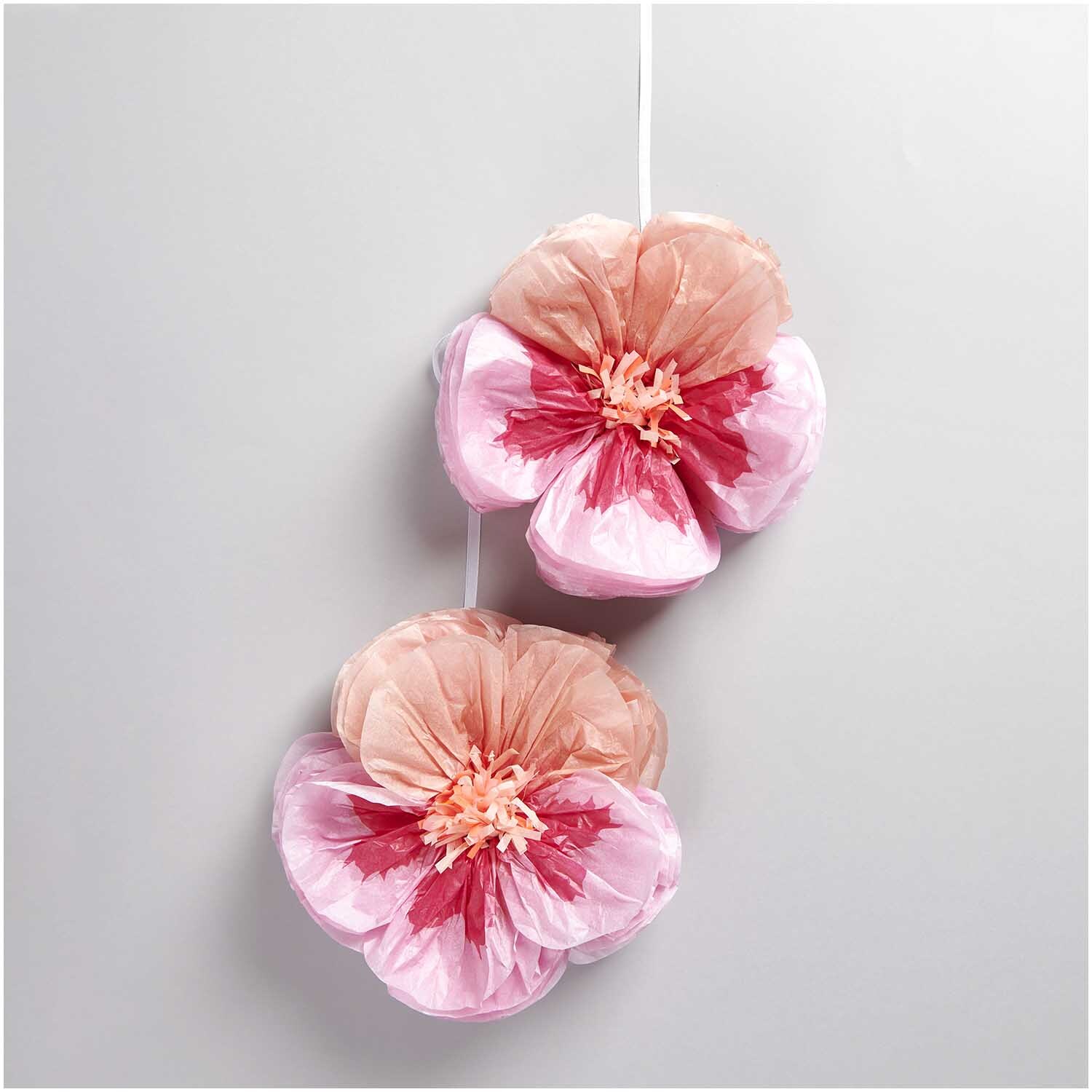 Seidenpapierblumen Stiefmütterchen Pink Ø25cm 2 Stück von Rico Design