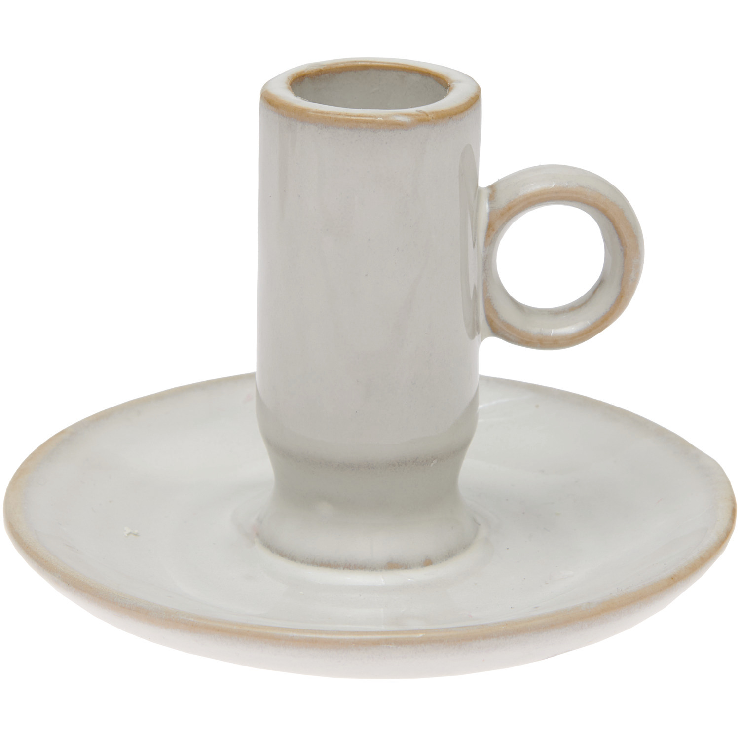 Porzellankerzenhalter Nostalgie Altweiß: Eleganter Kerzenhalter aus Porzellan mit nostalgischem Design, ideal für stilvolle Dekorationen. Maße: Ø11x8cm.