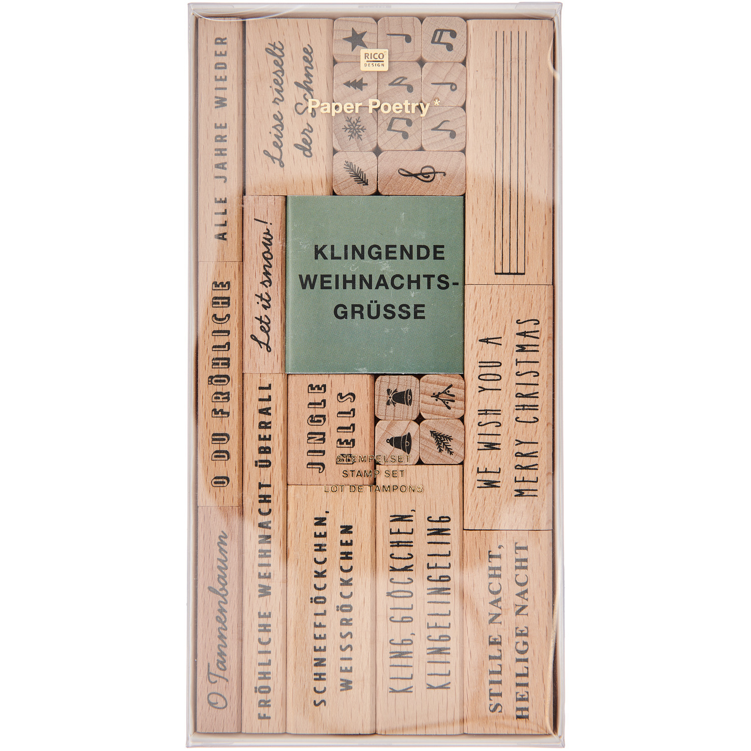 Paper Poetry Stempelset Weihnachtslieder 28-teilig von Rico Design