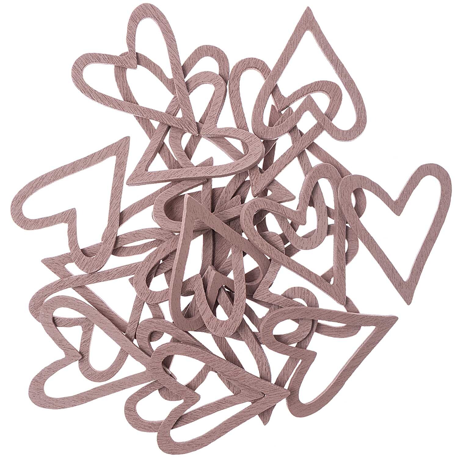 Holzstreu Herz offen 24 Stück Farbe Roségold von Rico Design Holzstreu Herz offen 24 Stück: Roségoldene, herzförmige Holzstreu von Rico Design, ideal für Dekorationen.