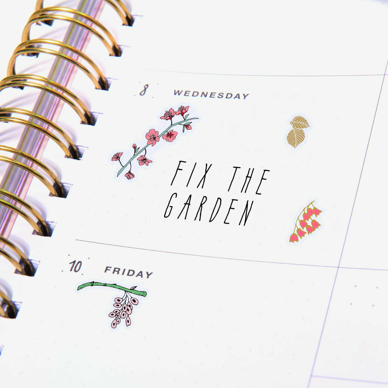 Paper Poetry Gelsticker Funny Fall von Rico Design Paper Poetry Gelsticker Funny Fall: Kalenderseite mit floralen Stickern und der Aufschrift "Fix the Garden". Perfekt für kreative Planer.