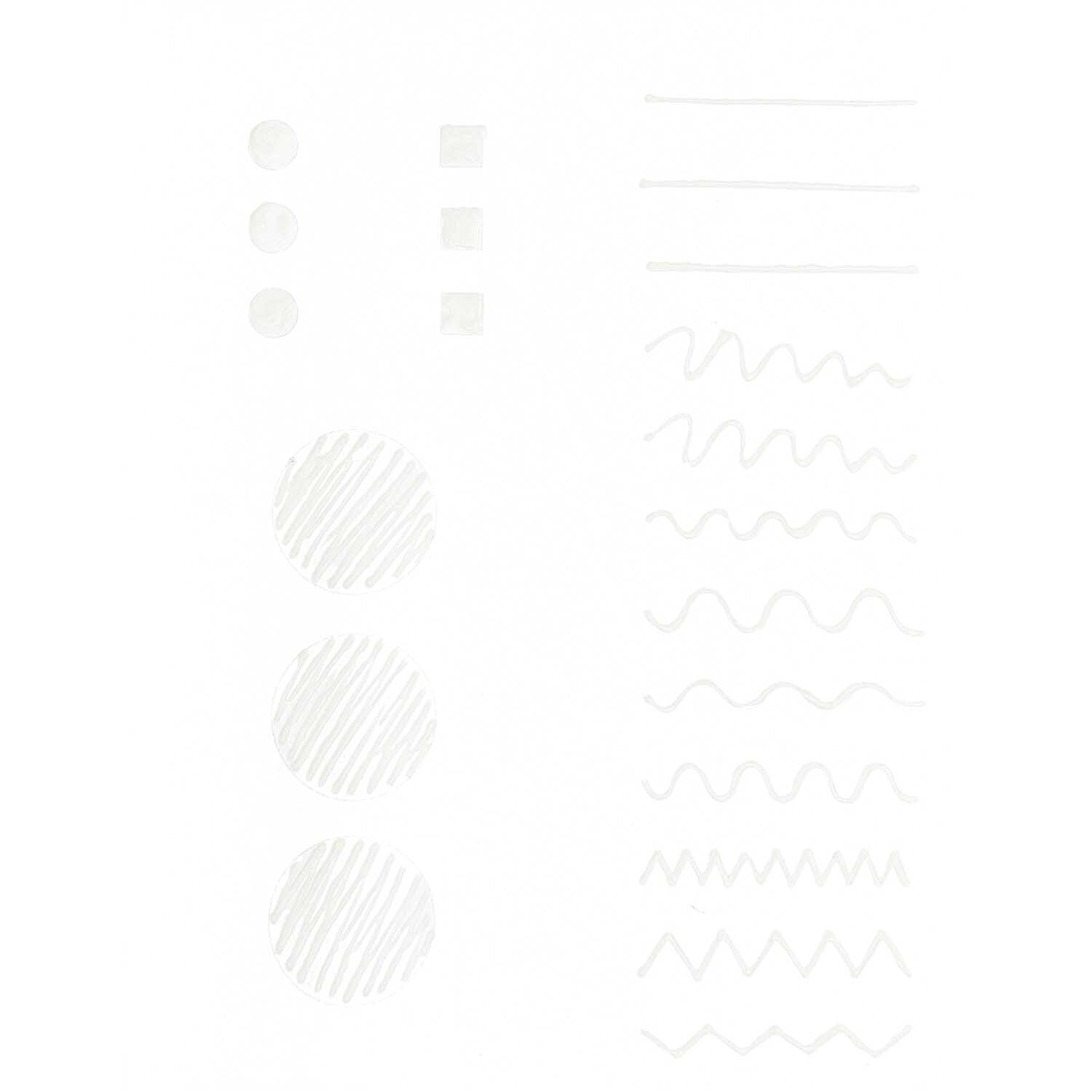 Candle Liner Wachskleber für Kerzen 30ml von Rico Design Candle Liner Wachskleber für Kerzen 30ml von Rico Design zeigt verschiedene weiße Linien und Formen auf hellem Hintergrund.