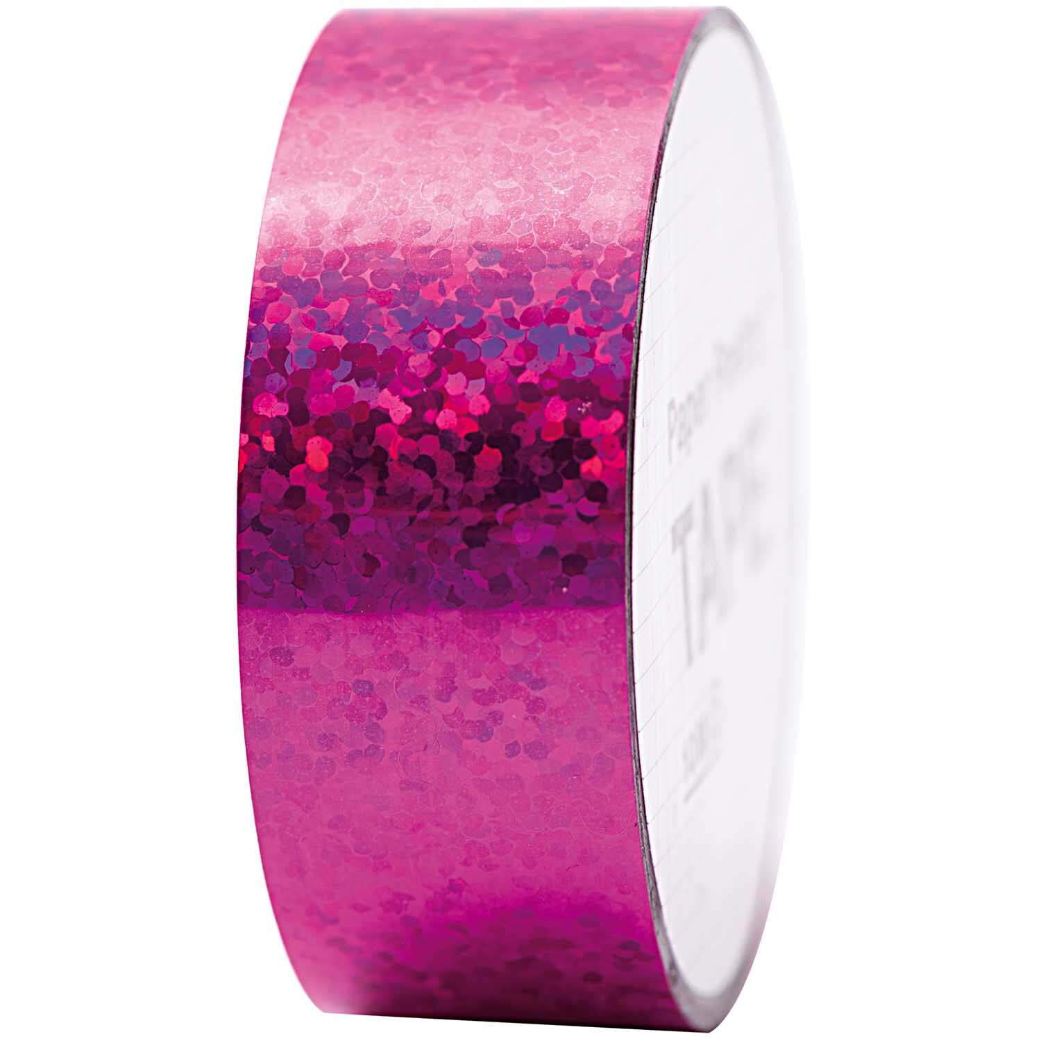Paper Poetry Holographic Tape mit pinken Punkten, 19mm x 10m, von Rico Design, glänzend und dekorativ.