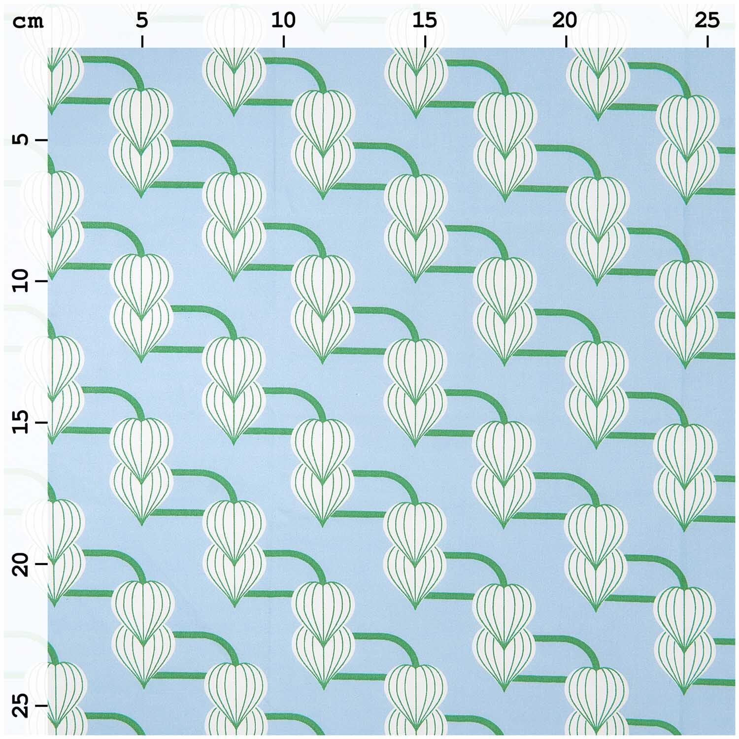 Meterware Baumwoll-Popelin blau Knospen von Rico Design