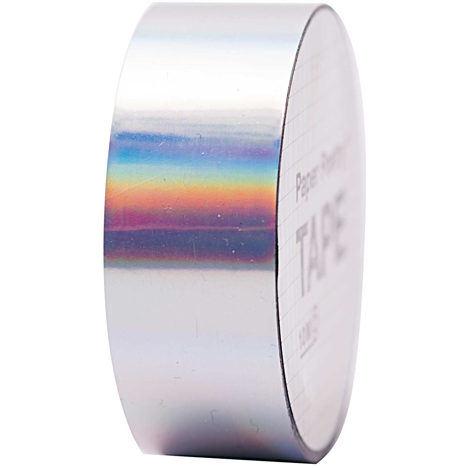 Paper Poetry Holographic Tape in schimmerndem Silber, ideal für kreative Bastelprojekte.