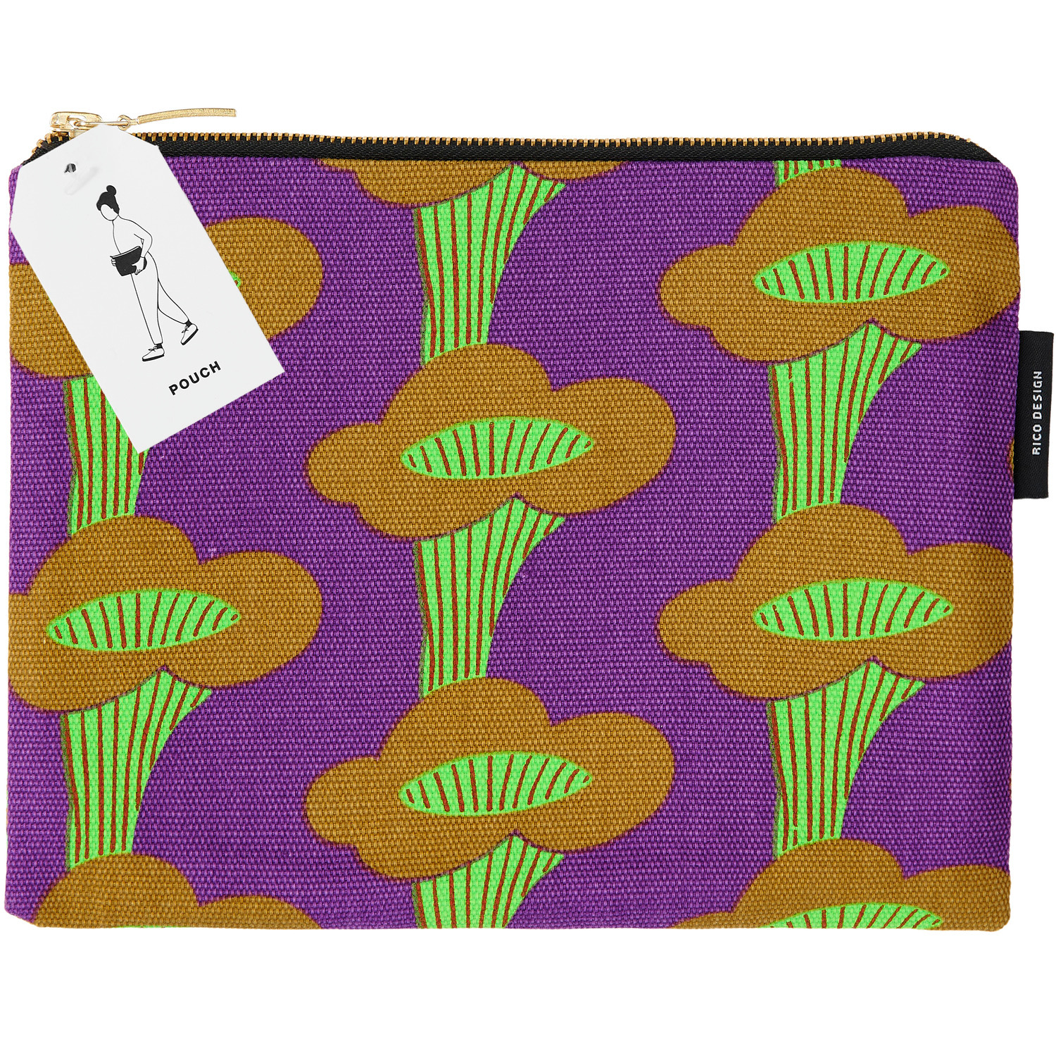 Canvas-Pouches Pfifferlinge Neon Violett 17x23cm von Rico Design