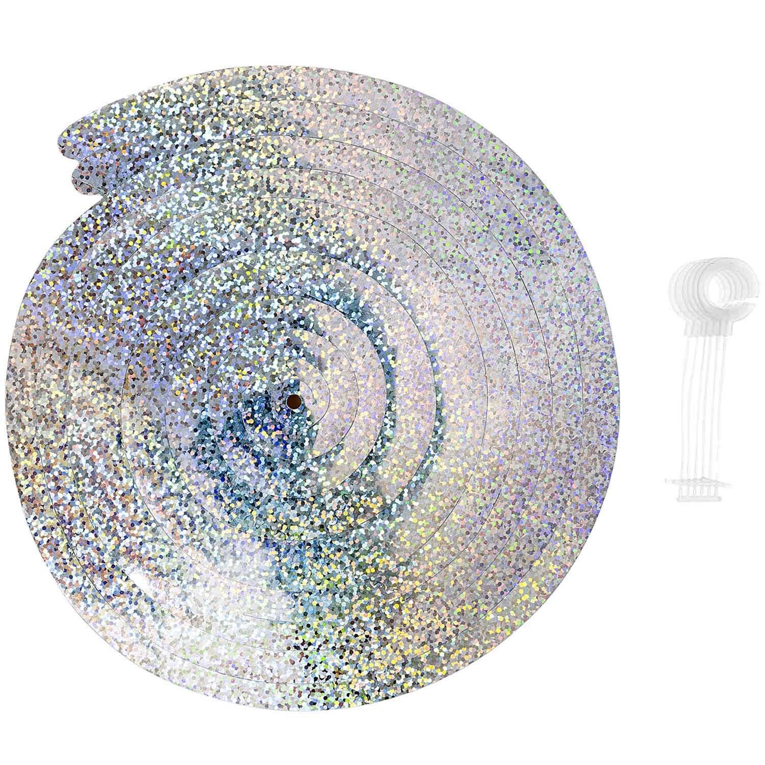 Spiralluftschlangen 60cm 6 Stück, holographisch-weiß, von Rico Design, ideal für festliche Dekorationen.