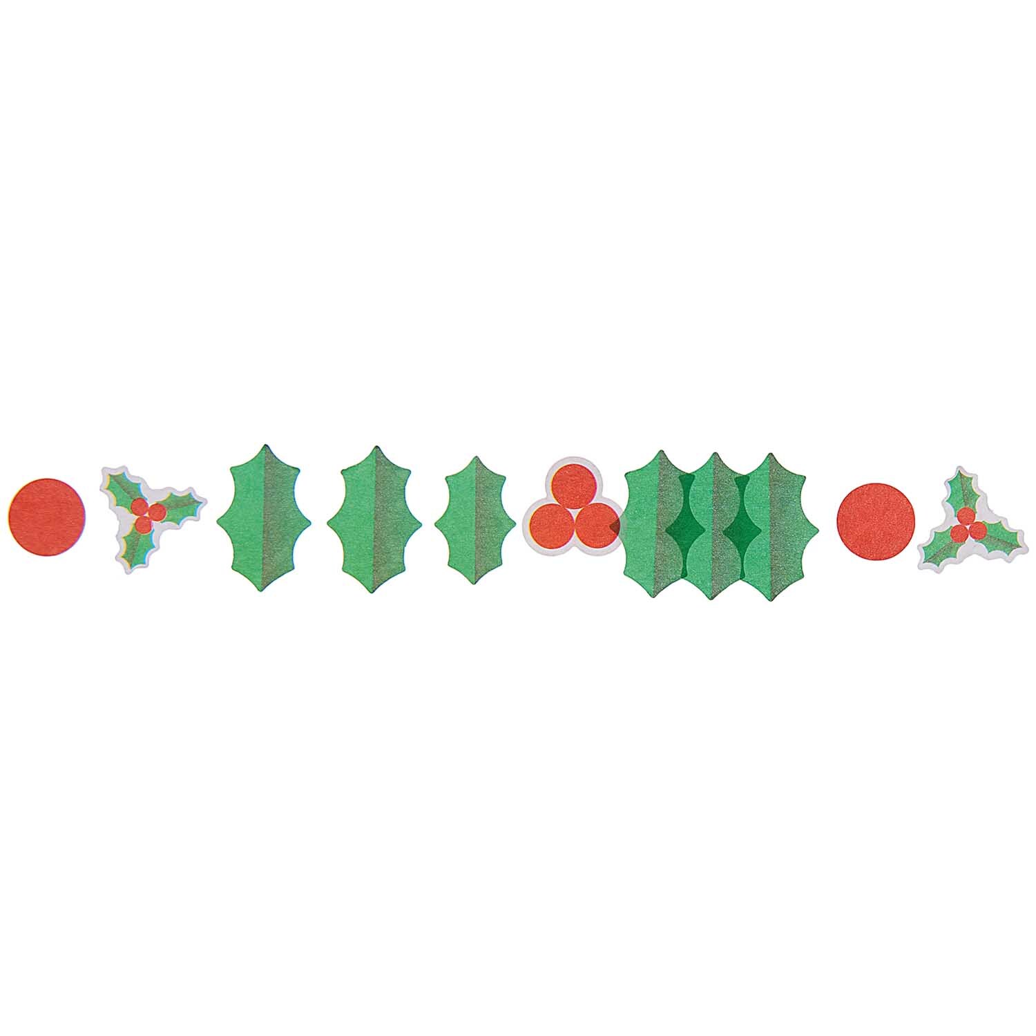 Washi Sticker Ilex 200 Stück von Rico Design Washi Sticker Ilex 200 Stück von Rico Design zeigen grüne Stechpalmenblätter und rote Beeren.