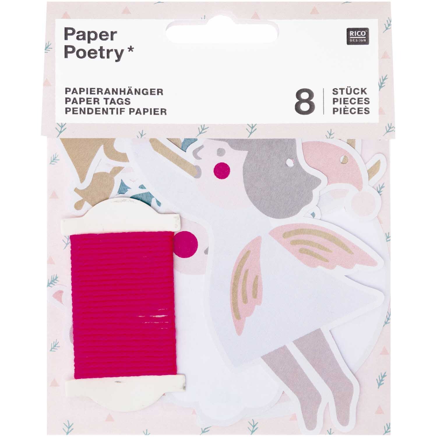 Paper Poetry Papieranhänger Jolly Christmas pastell 8 Stück von Rico Design