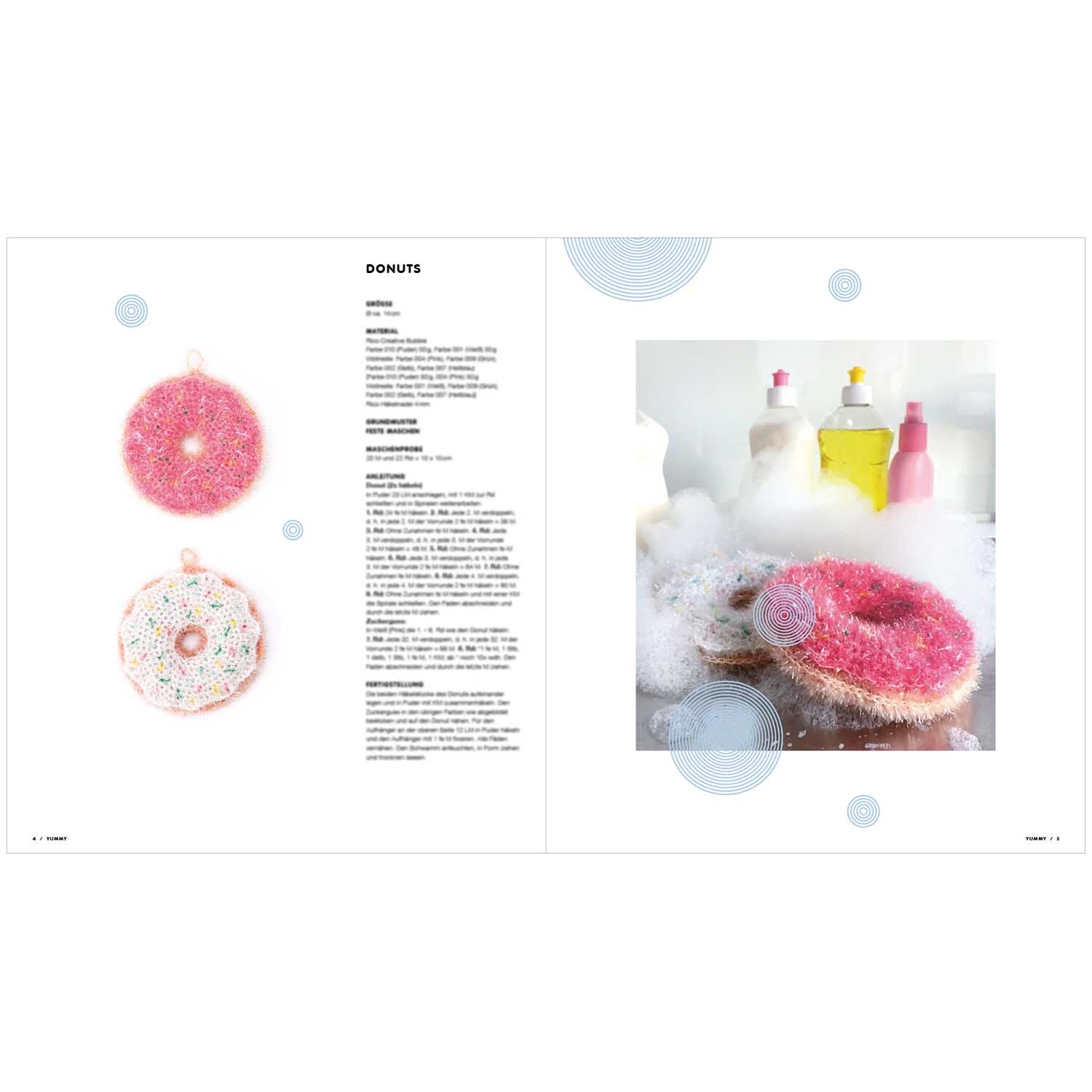 Creative Bubble Yummy - lustige Spülschwämme in Donut-Form, ideal für die Küche, von Rico Design.