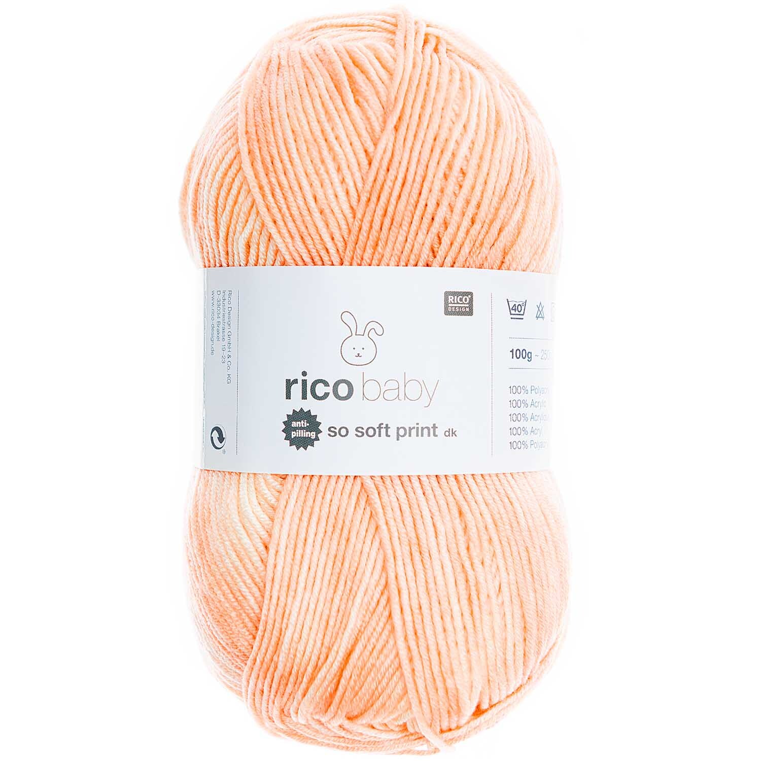 Rico Baby So Soft Print dk 100g 250m colour Apricot from Rico Design Rico Baby So Soft Print dk 100g 250m colour Apricot from Rico Design