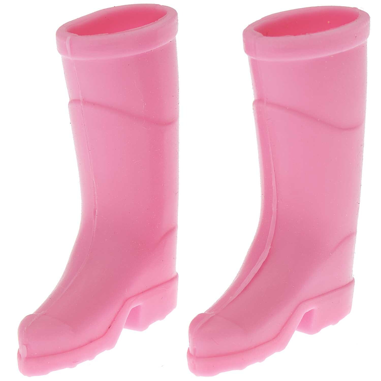 Miniatur Gummistiefel in Rosa von Rico Design, 2,6x3,5cm, zeigen zwei detailreiche Stiefel.
