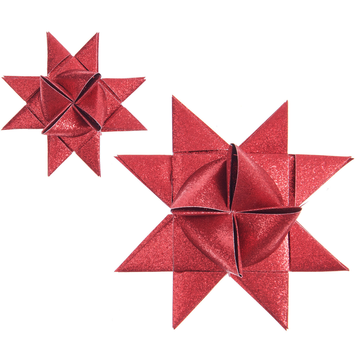 Paper Poetry Bandes de Fröbel Glitter M+L 60 pièces Couleur Rouge from Rico Design Paper Poetry Fröbelstreifen Glitter M+L, rote Sterne aus Papier, 60 Stück, ideal für festliche Dekorationen und kreative Bastelprojekte.