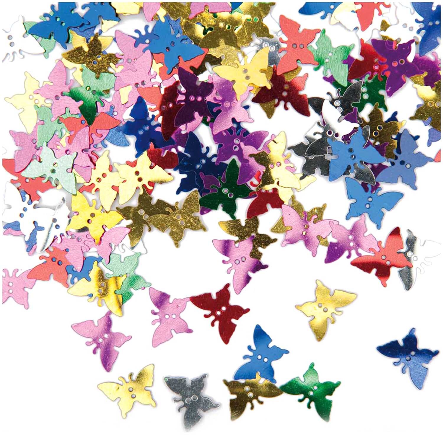 Flitter Streu Schmetterling 7g: Bunte Schmetterlingskonfetti von Rico Design in verschiedenen Farben.