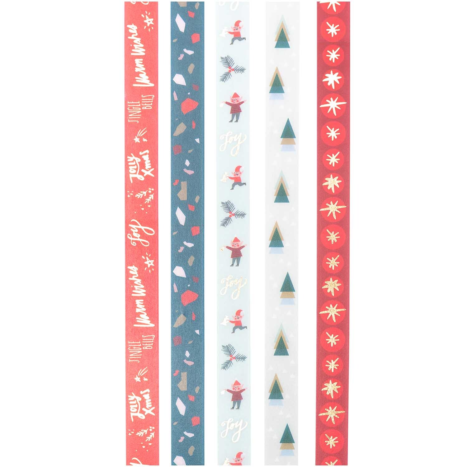 Paper Poetry Tape Set Jolly Christmas Classic 1,5cm 10m 5-teilig von Rico Design Paper Poetry Tape Set Jolly Christmas Classic, 5-teilig, mit festlichen Motiven und Farben von Rico Design. Ideal für kreative Weihnachtsprojekte.