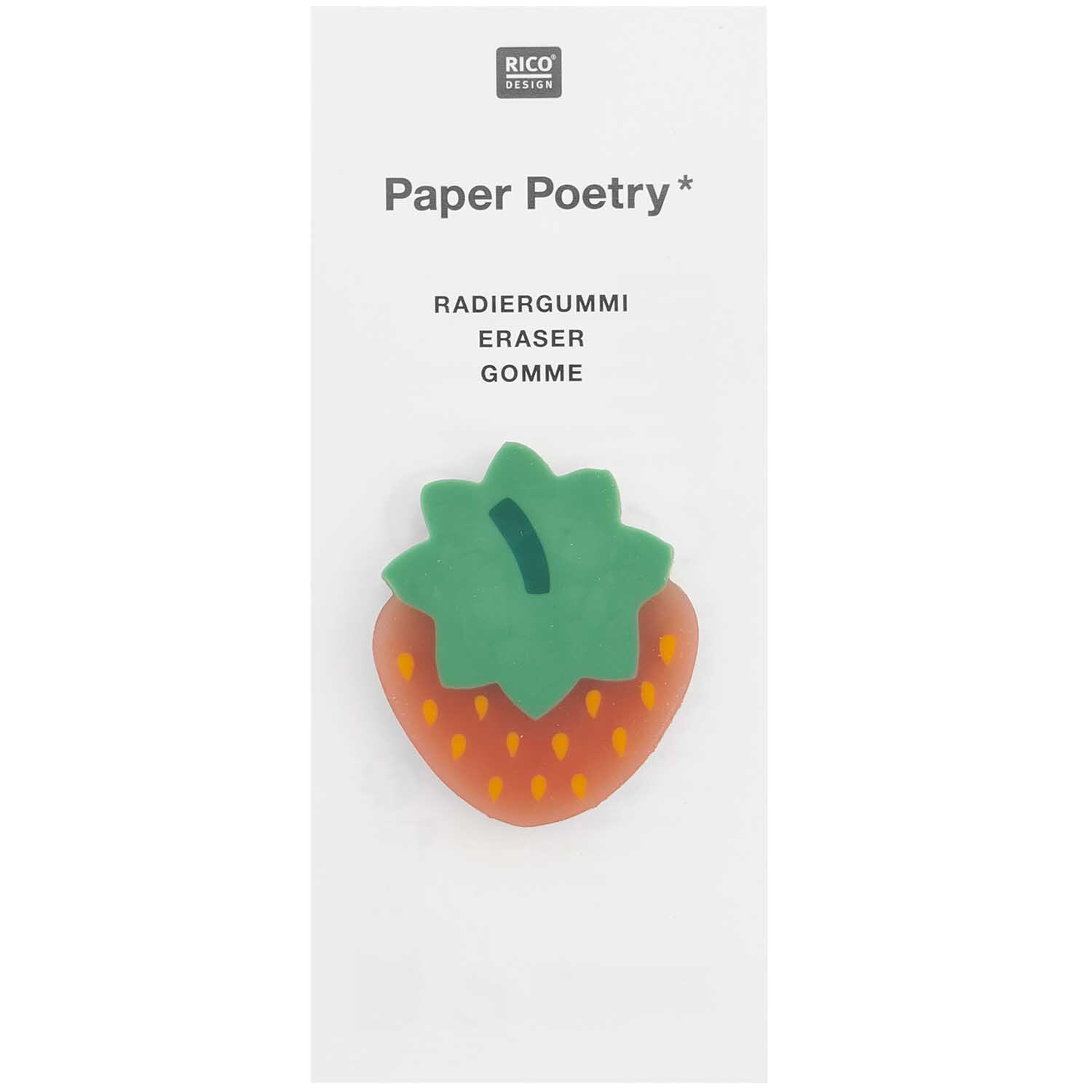 Paper Poetry Radiergummi Erdbeere 30x40x7mm von Rico Design