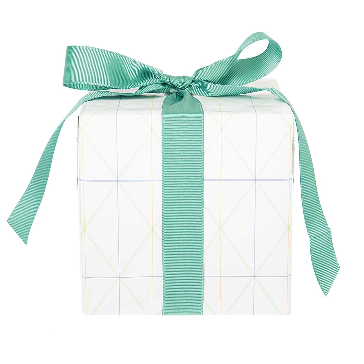 Paper Poetry Geschenkpapier Bunny Hop Raster 70cm 2m von Rico Design Paper Poetry Geschenkpapier Bunny Hop Raster zeigt ein Geschenk mit grünem Band, ideal für stilvolle Verpackungen.