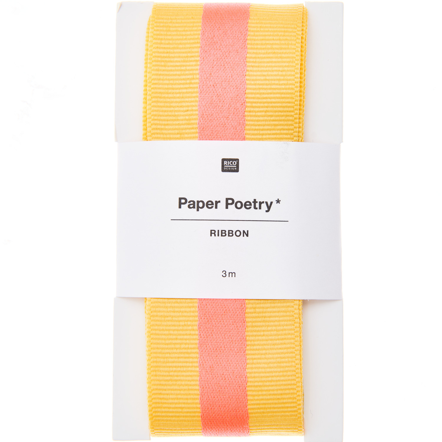 Paper Poetry ruban à tisser Duo rayures jaune/ rose fluo 38mmx3m  from Rico Design