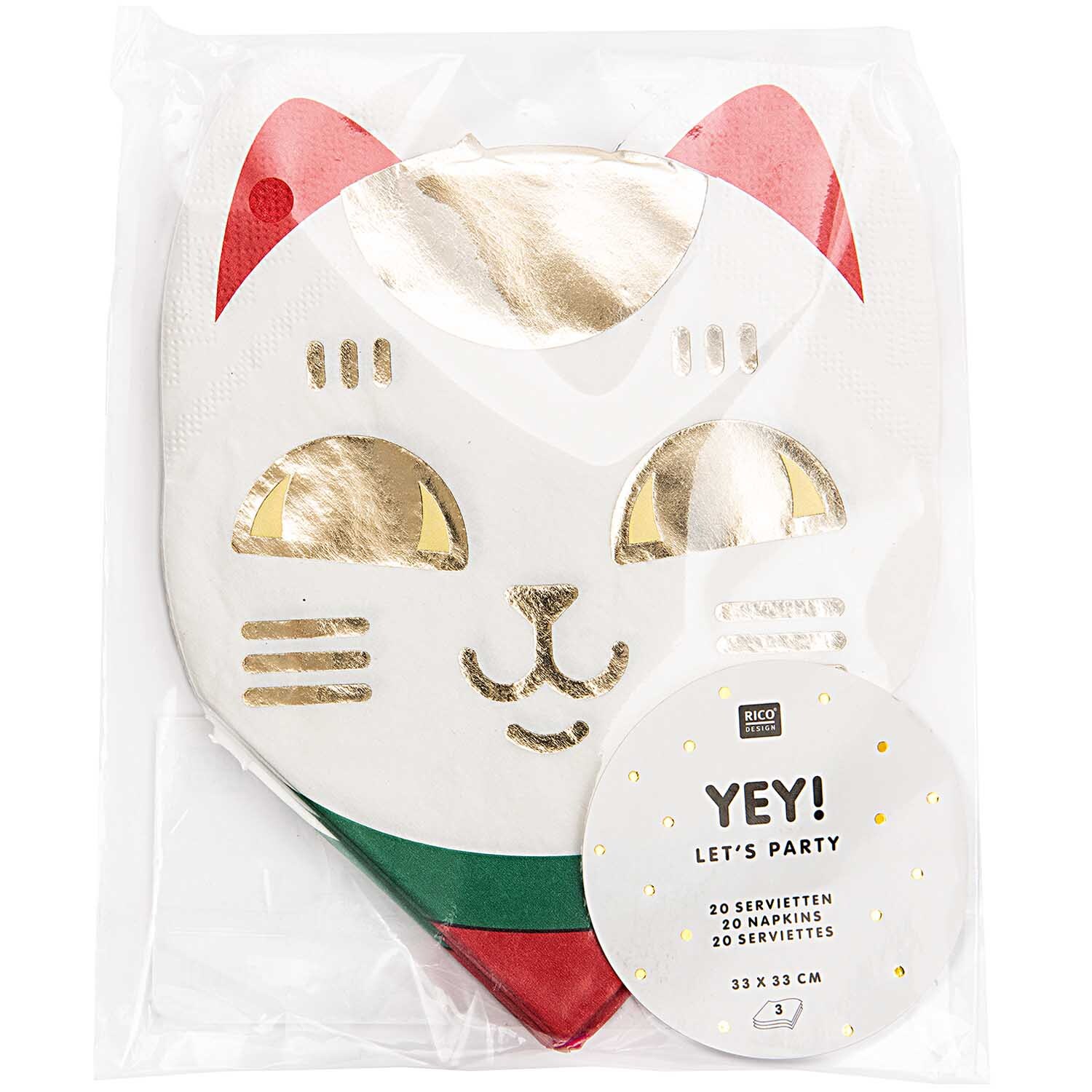 Servietten Jardin Japonais Katze 33x33cm 20 Stück von Rico Design