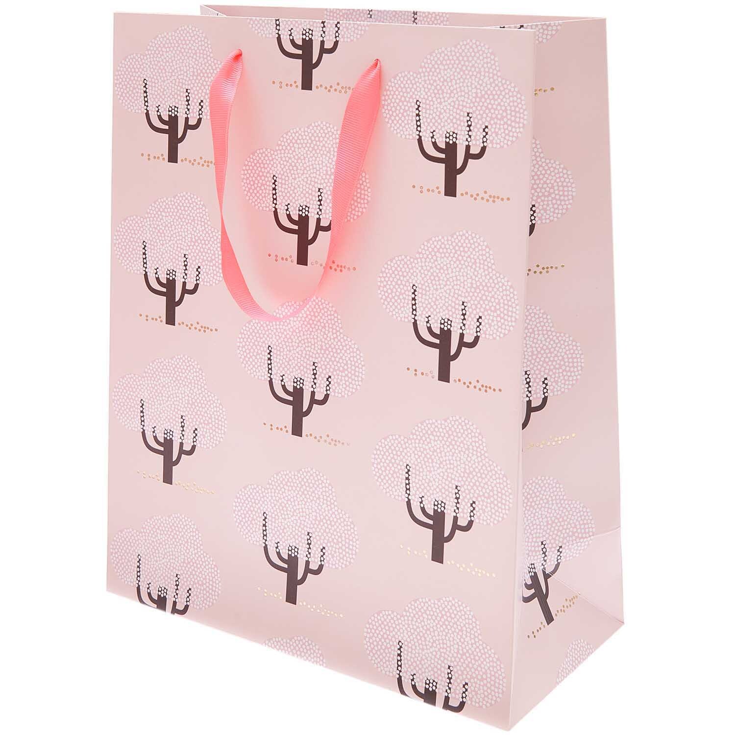 Paper Poetry Geschenktüte mit Kirschbaum-Muster, rosa, von Rico Design. Ideal für Geschenke.