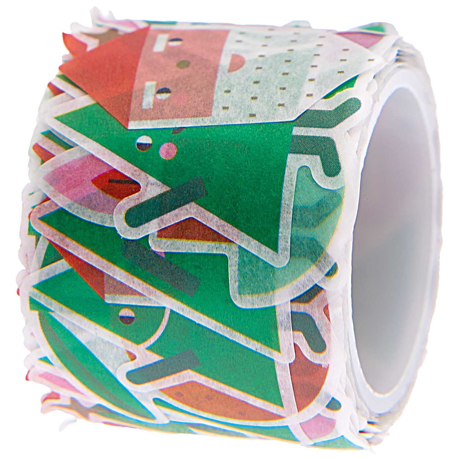 Washi Sticker Weihnachtsfiguren 200 Stück: Bunte Weihnachtsmotive auf einer Rolle von Rico Design.