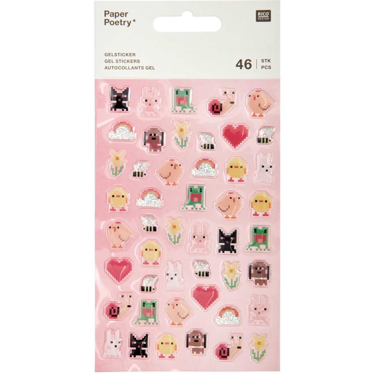 Paper Poetry Gelsticker Pixel  1 Blatt von Rico Design