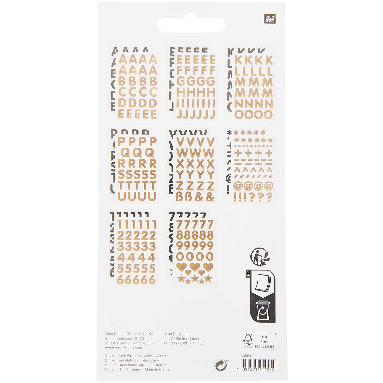 Paper Poetry Stickerblock Alphabet 16 Blatt Farbe Schwarz Gold von Rico Design Paper Poetry Stickerblock Alphabet 16 Blatt mit Buchstaben und Zahlen in Schwarz und Gold von Rico Design. Ideal für kreative Projekte.