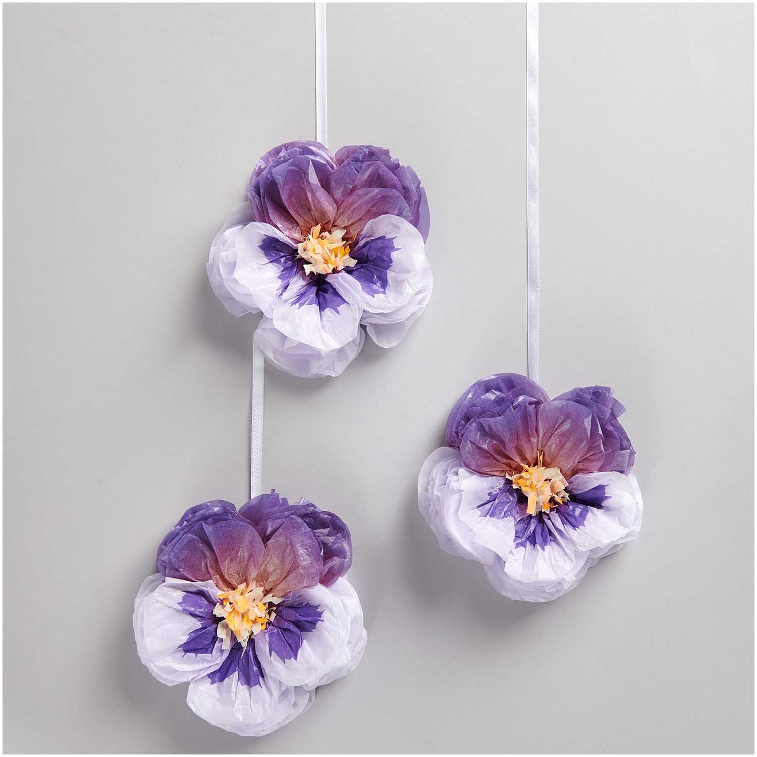Seidenpapierblumen Stiefmütterchen Lila 14,50cm 3 Stück von Rico Design