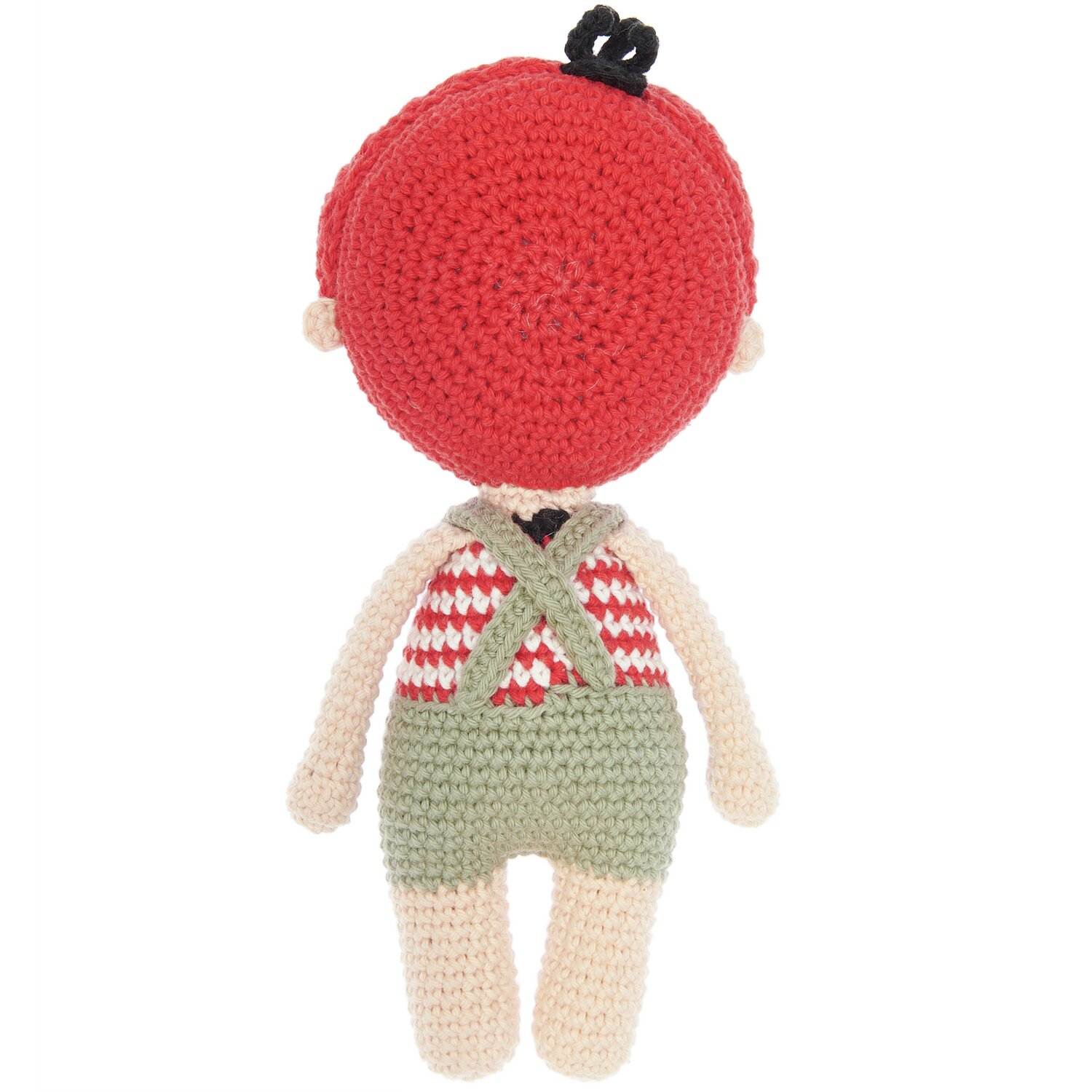 Creative Ricorumi dk 25g Farbe Rot von Rico Design Creative Ricorumi dk: Gehäkelte Puppe mit rotem Hut und grüner Hose, von Rico Design, 25g Garn.