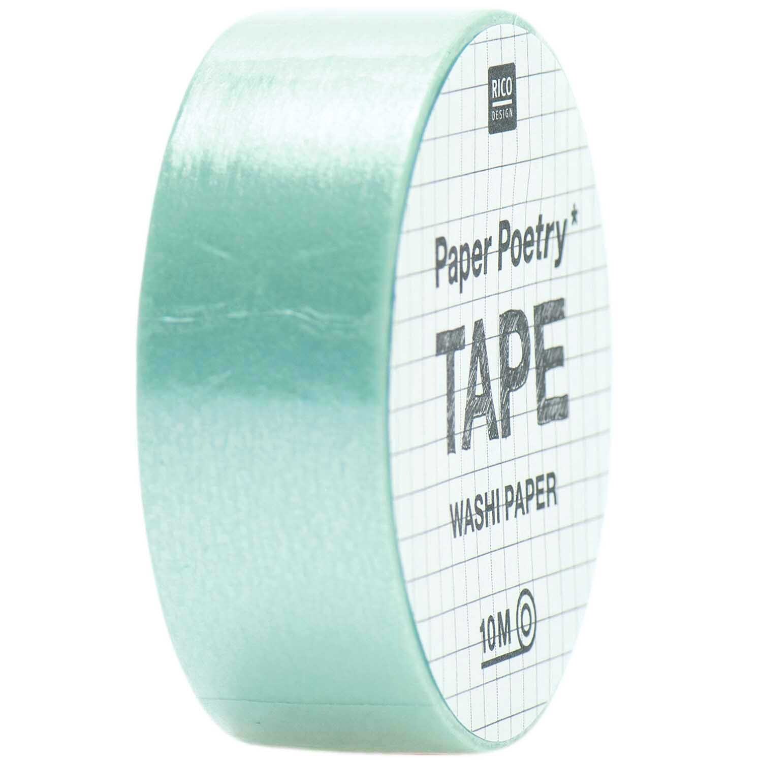 Paper Poetry Tape uni 15mm 10m Farbe Aqua von Rico Design Paper Poetry Tape uni 15mm 10m in Aqua von Rico Design, ideal für kreative Bastelprojekte.