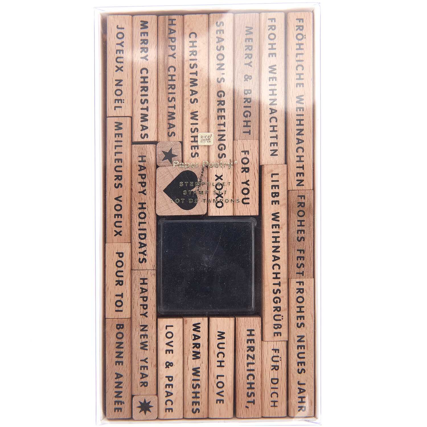 Paper Poetry XL Stempelset Merry Christmas 27-teilig von Rico Design