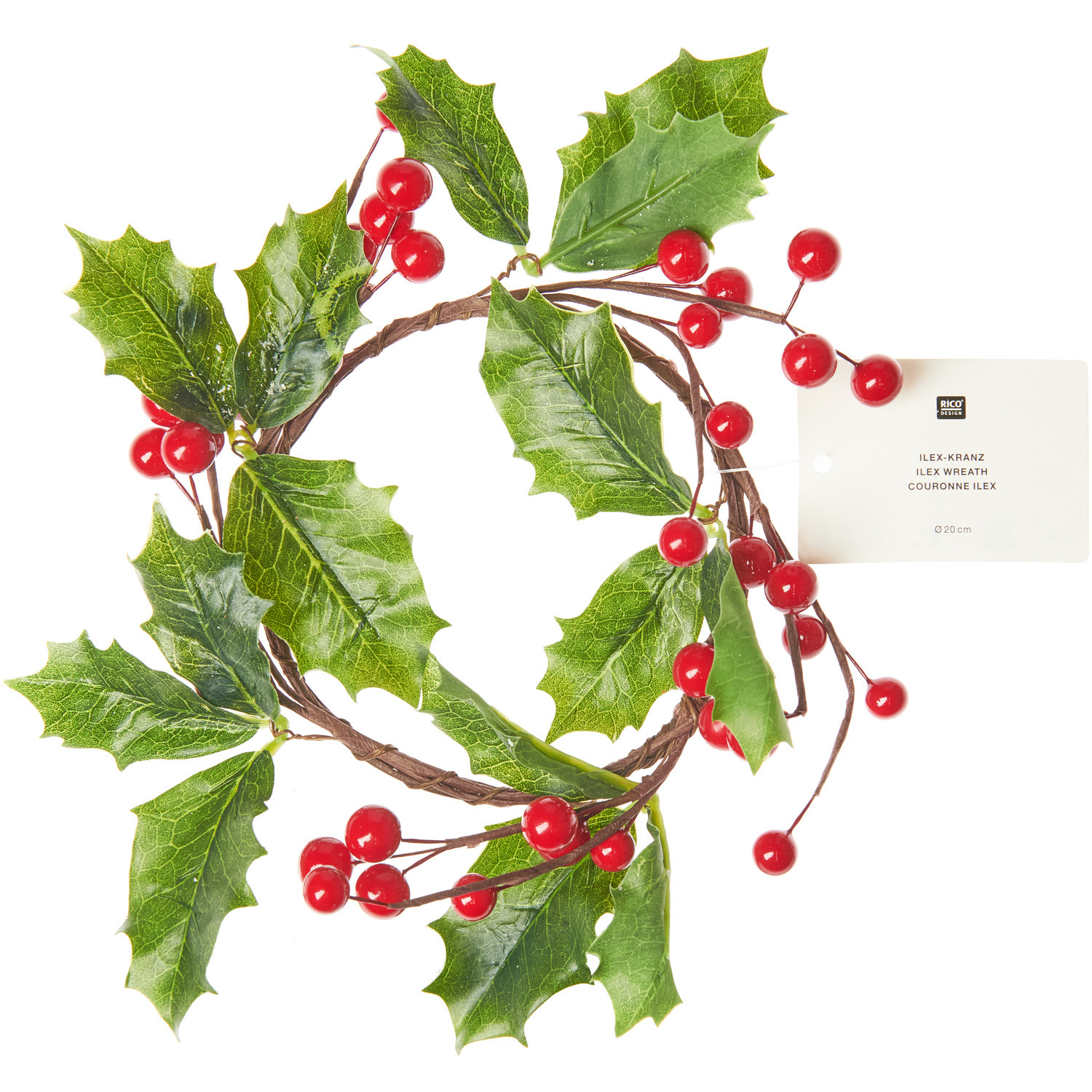 Ilexkranz mit roten Beeren  Ø20cm von Rico Design