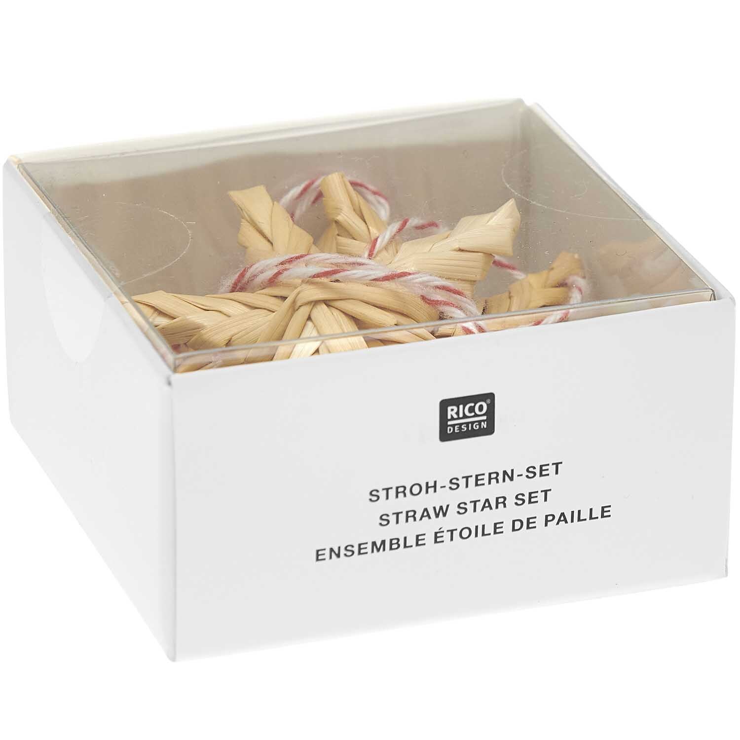 Strohstern-Set 5x5cm 4-eilig von Rico Design