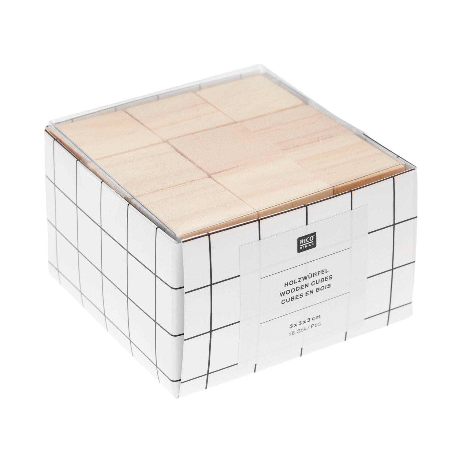 Holzwürfel  3x3x3cm 18 Stück von Rico Design