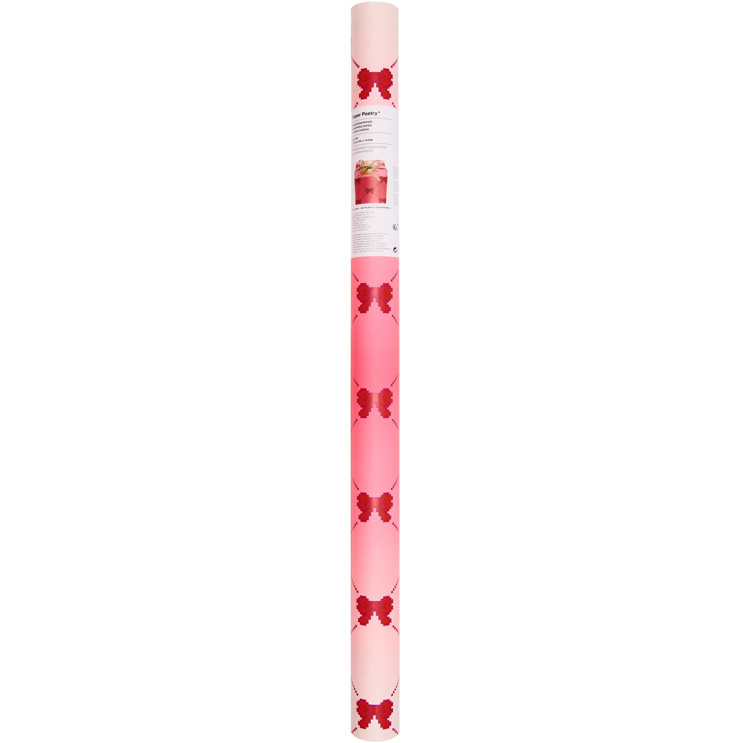 Geschenkpapier Pixel Schleifen 70cm 2m 80g/m² Farbe Neon Pink von Rico Design