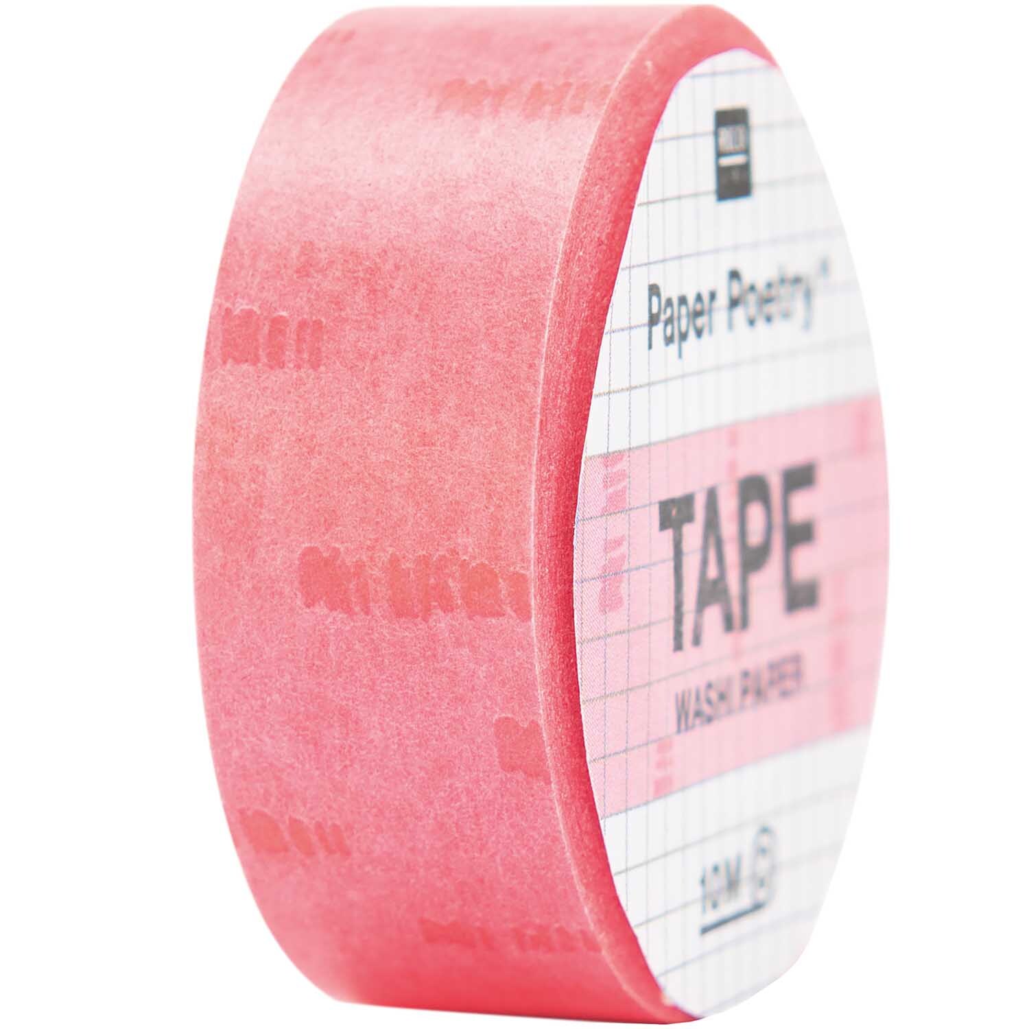 Paper Poetry Tape Struktur neon pink 1,5cm 10m von Rico Design