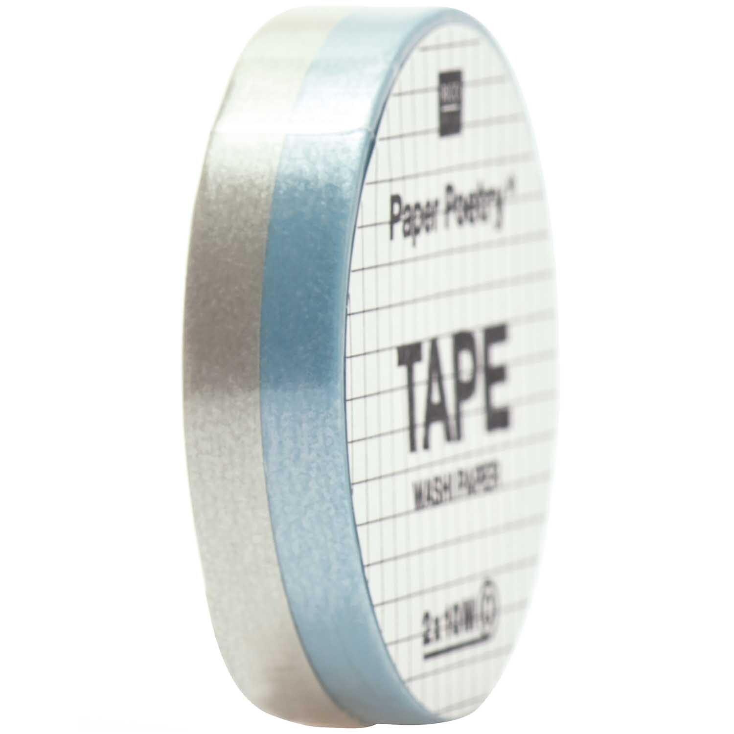 Paper Poetry Tapes uni 5mm 10m 2 Stück Farbe Blau-Grau von Rico Design Paper Poetry Tapes uni 5mm 10m 2 Stück von Rico Design in Blau-Grau, seitlich gezeigt auf schwarzem Hintergrund.